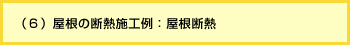 (6)屋根の断熱施工例：屋根断熱